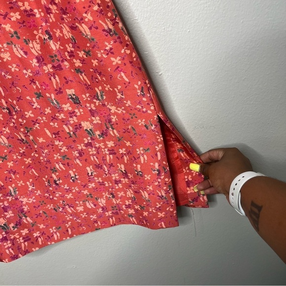 Sigrid Olsen Women 100% SILK Dress 10 Pink floral Geometric Sheath Sleeveless - Picture 6 of 11